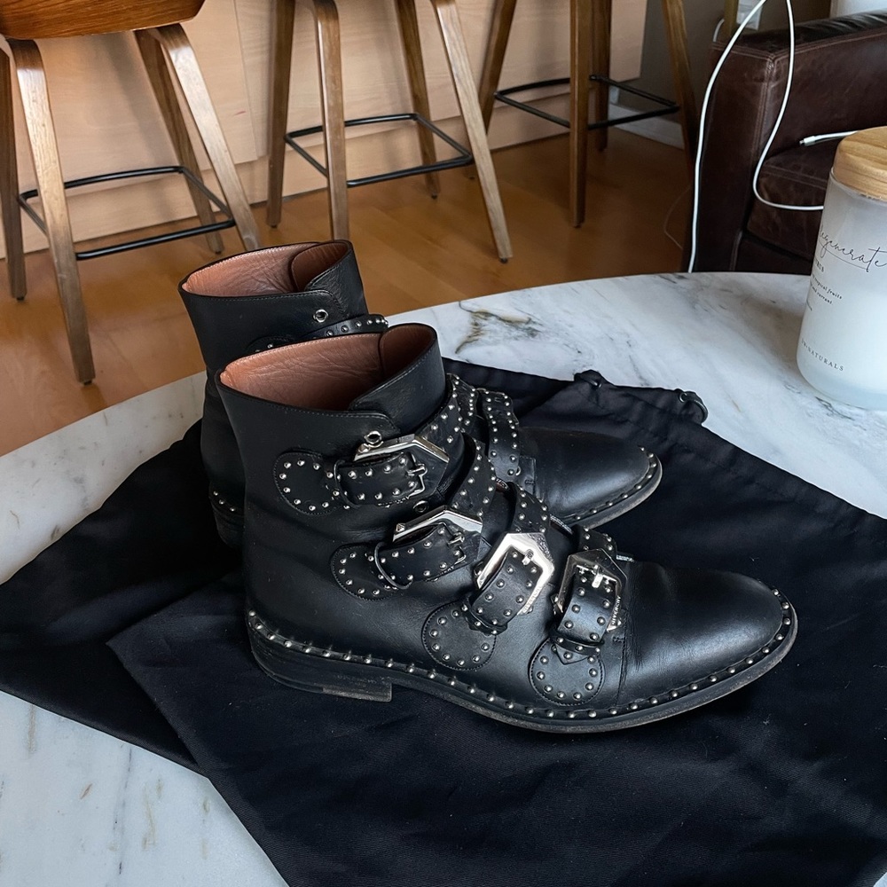 Givenchy Elegant Studded Leather ankle boots